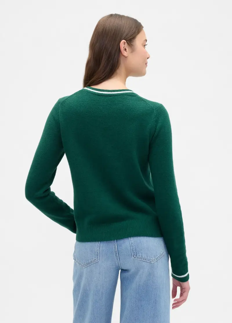 Maglione Verde A Girocollo, Donna, Verde miniatura 2