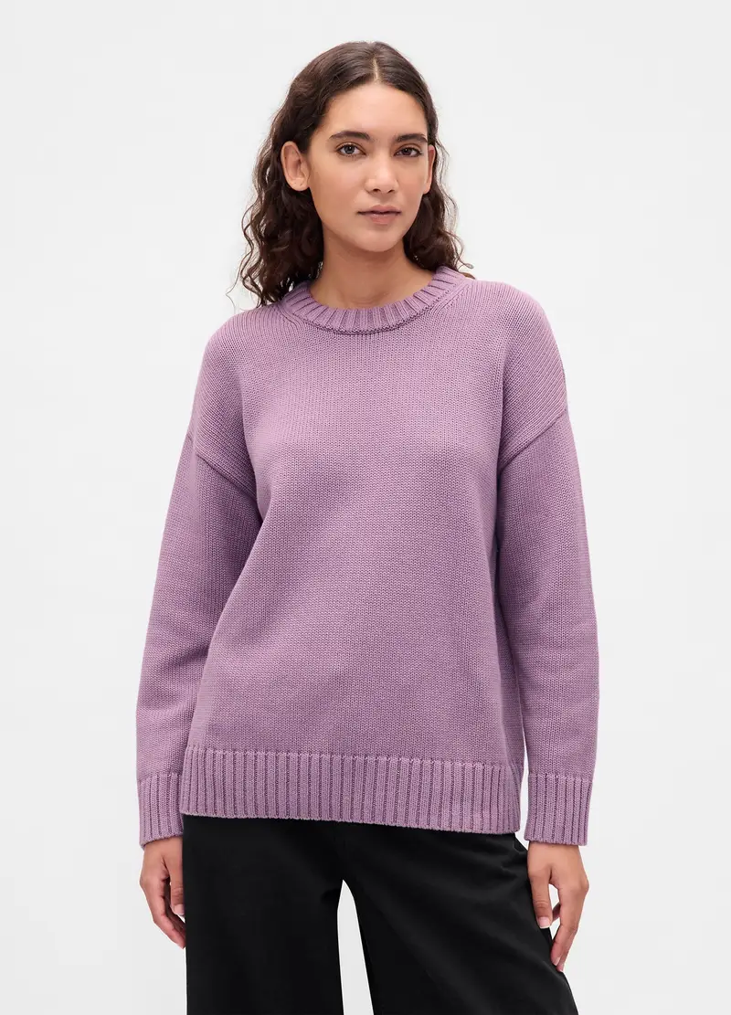 Maglione Viola In Cotone, Donna, Rosa