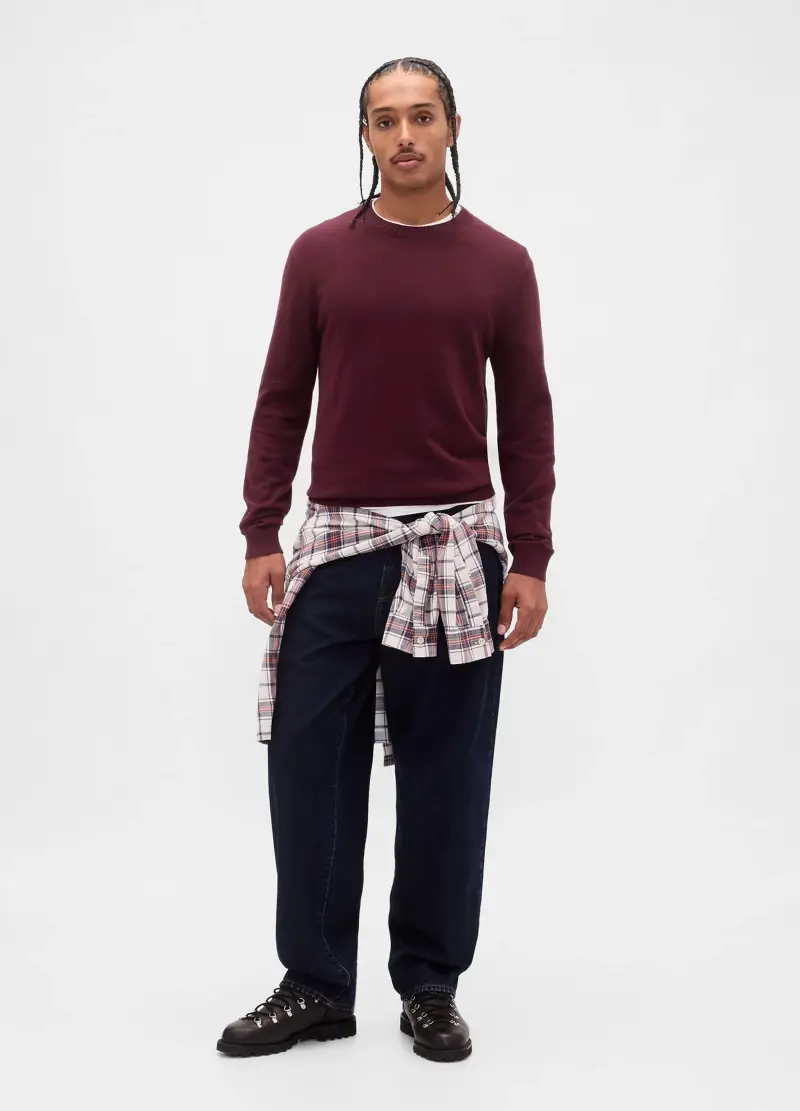 Maglione Viola In Misto Cotone, Uomo, Rosso