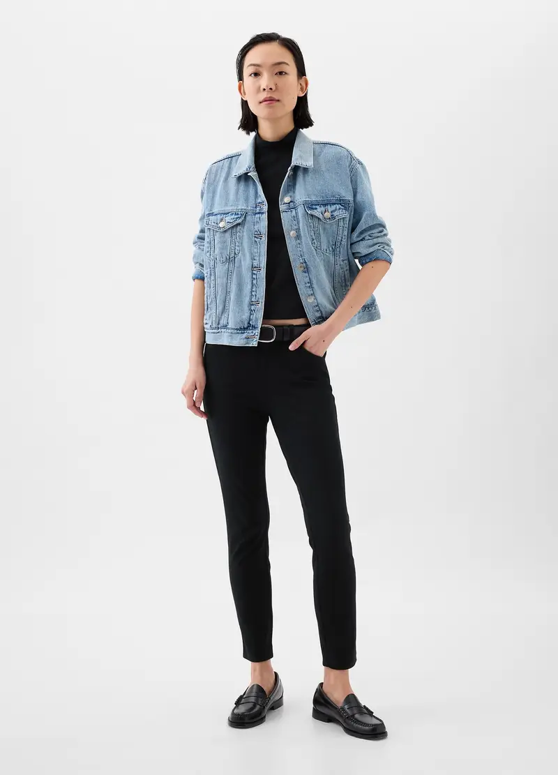 GAP - Pantalone a sigaretta in cotone stretch, , Nero, Taglia 46