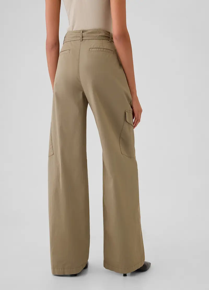 GAP, Pantalone Cargo In Twill Stretch Con Cintura, Donna, Beige, Taglia: 46 miniatura 2