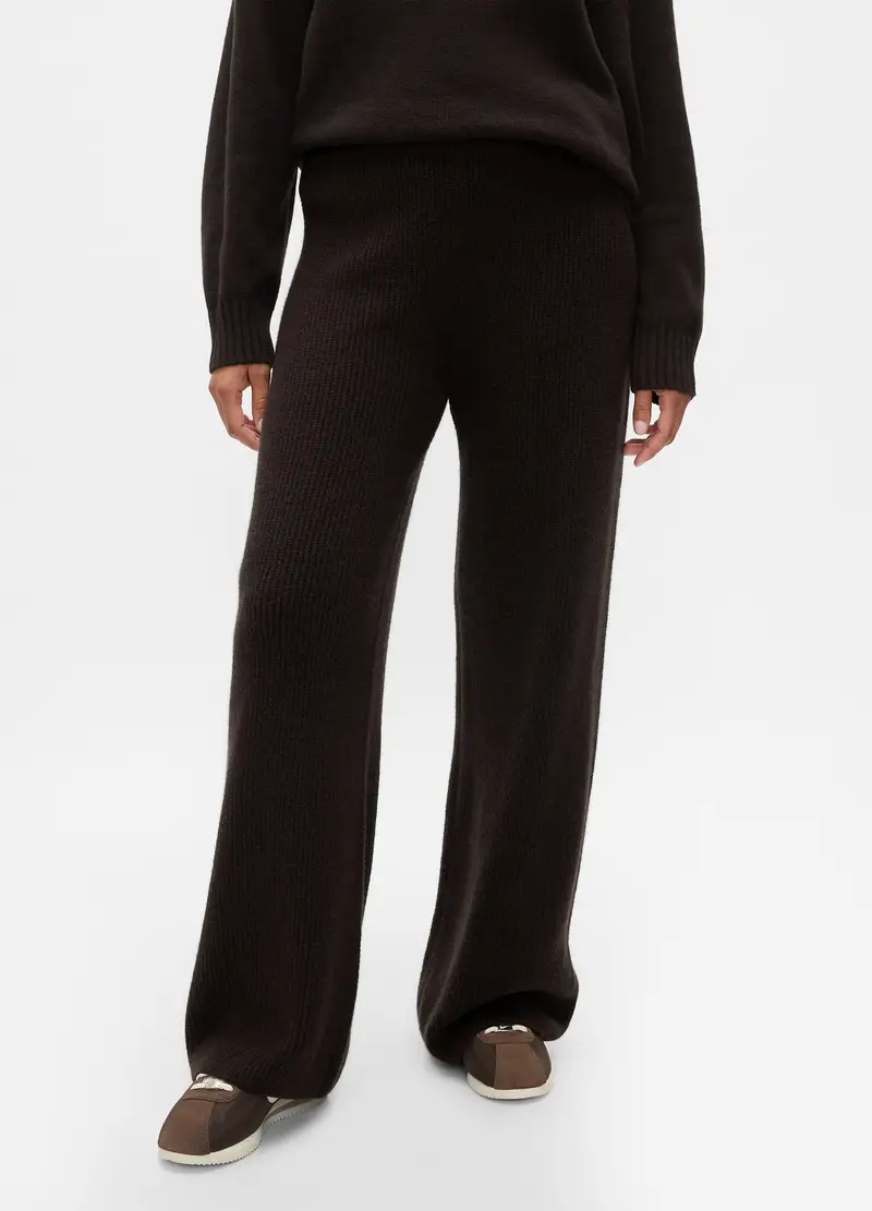 Pantalone Cashsoft A Gamba Larga A Costine, Donna, Marrone miniatura 2