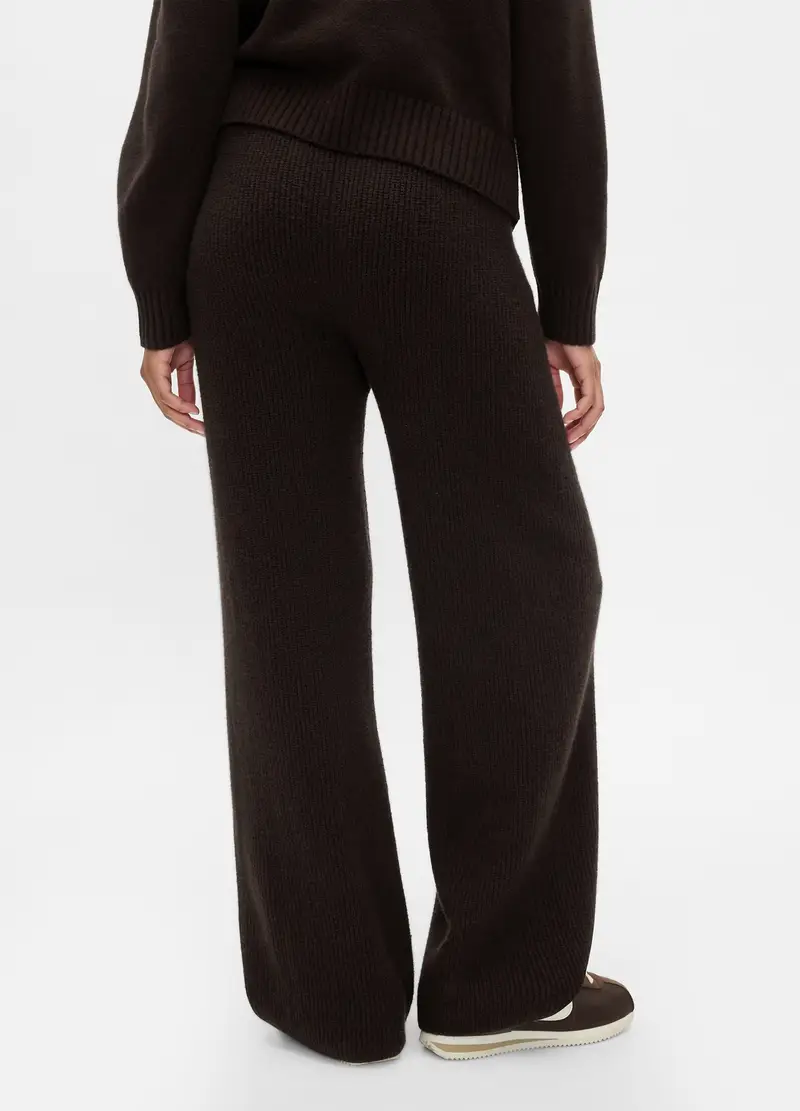 Pantalone Cashsoft A Gamba Larga A Costine, Donna, Marrone miniatura 3