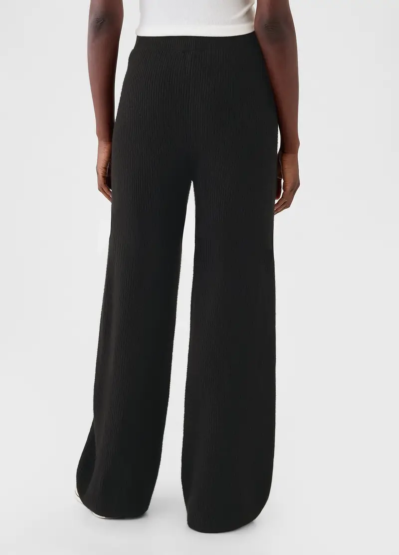 Pantalone Cashsoft A Gamba Larga A Costine, Donna, Nero miniatura 3