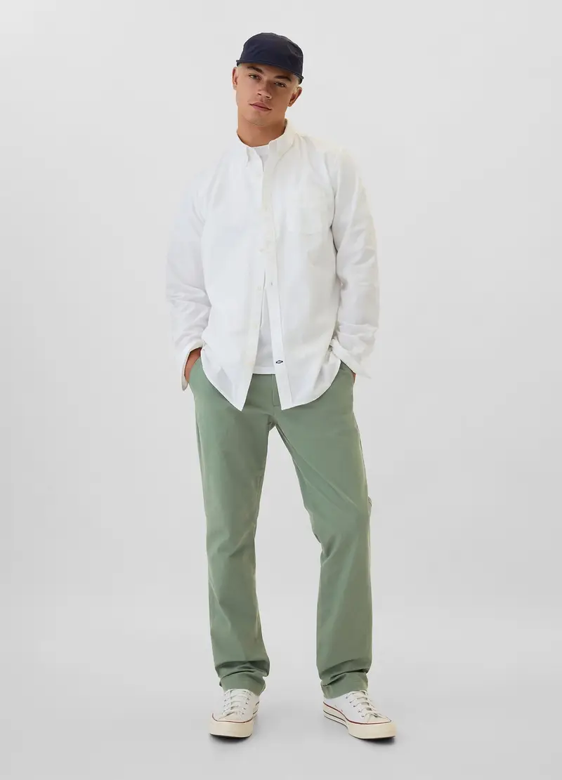 GAP, Pantalone Chino In Cotone Stretch, Uomo, Verde, Taglia: 28 x 30