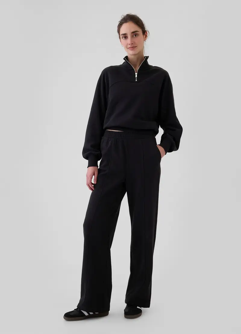 GAP, Pantalone Joggers Straight Fit Con Cuciture In Rilievo, Donna, Nero, Taglia: XS