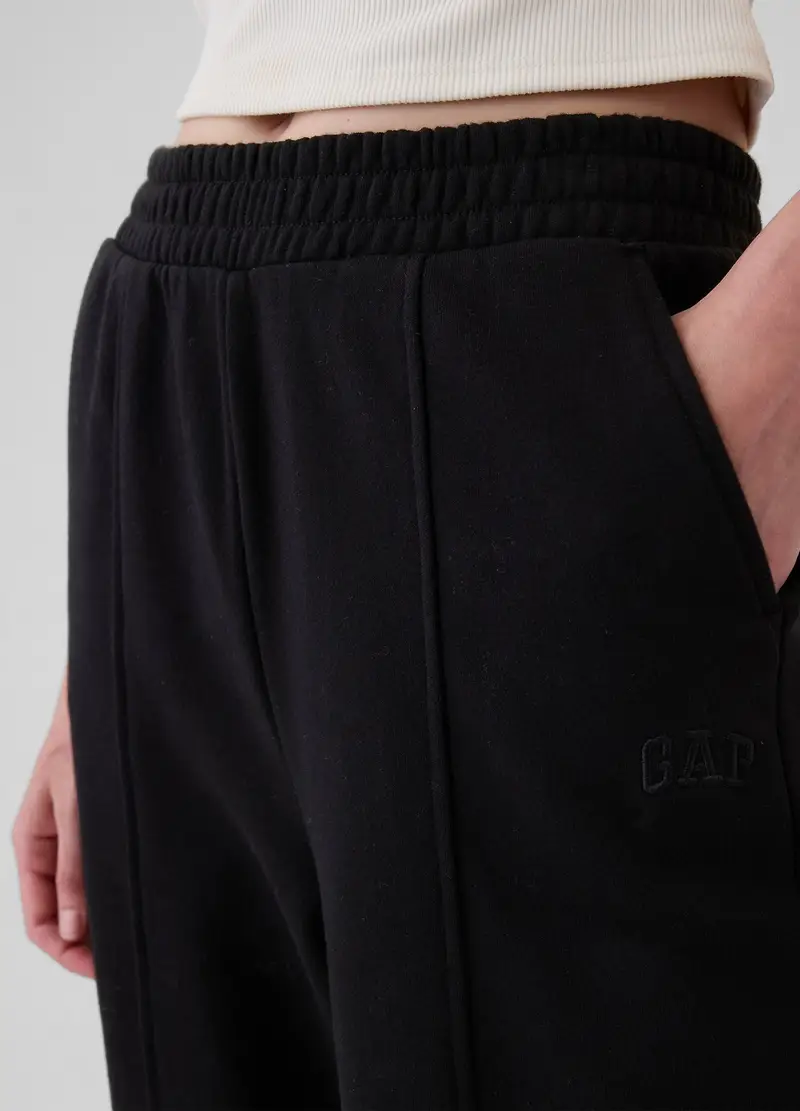 GAP, Pantalone Joggers Straight Fit Con Cuciture In Rilievo, Donna, Nero, Taglia: XS miniatura 3
