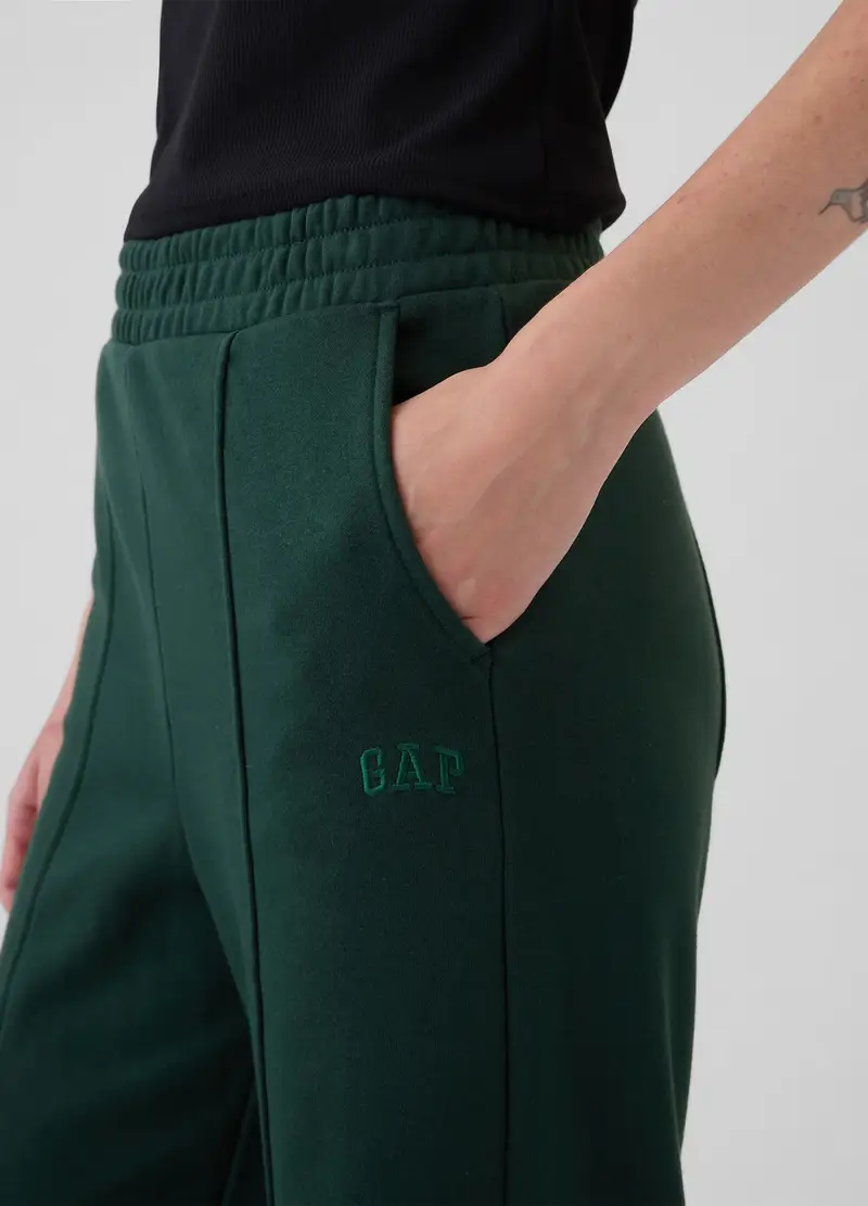 GAP, Pantalone Joggers Straight Fit Con Cuciture In Rilievo, Donna, Verde, Taglia: XS miniatura 3