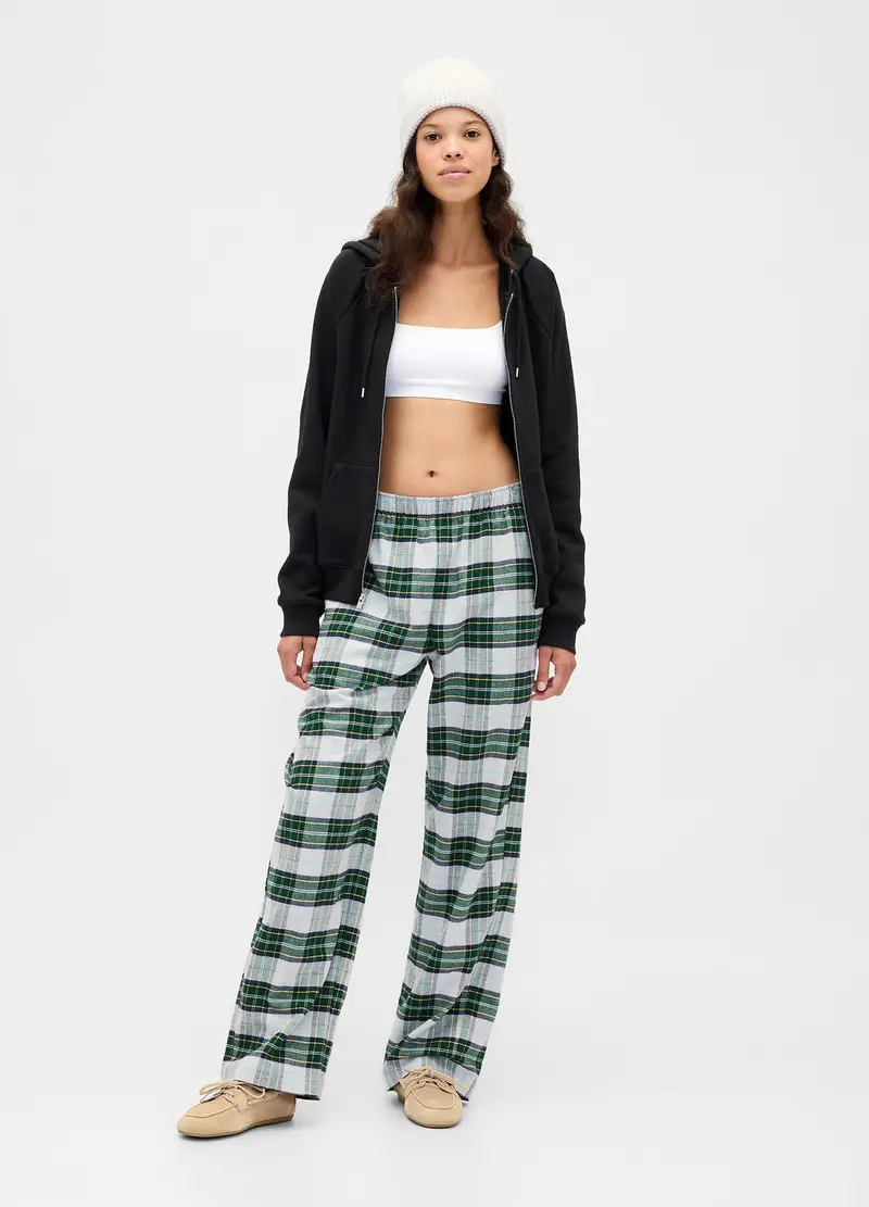 Pantalone Pigiama A Quadri, Donna, Verde miniatura 3