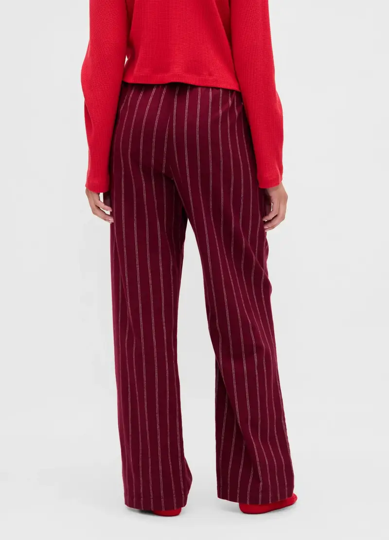 Pantalone Pigiama A Righe, Donna, Rosso miniatura 2