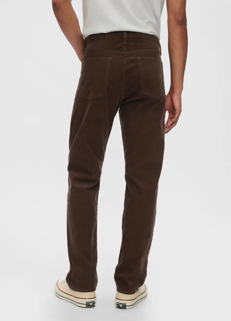 Pantalone Straight Fit In Corduroy Stretch, Uomo, Marrone miniatura 3