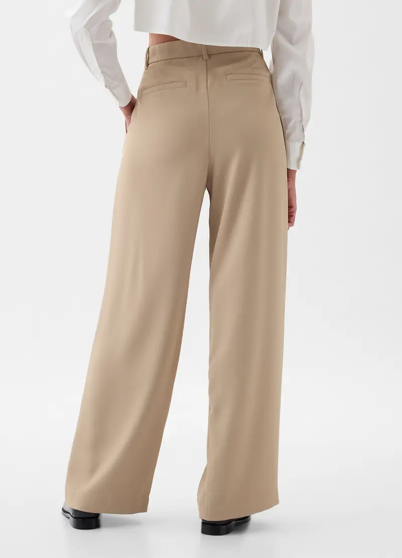 GAP, Pantalone Wide Leg Vita Alta Con Pinces, Donna, Beige, Taglia: 46 miniatura 2