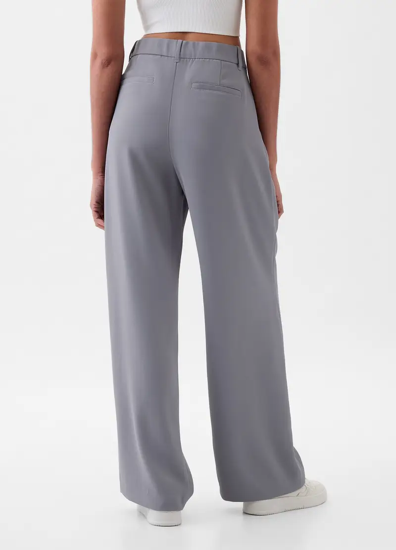 GAP, Pantalone Wide Leg Vita Alta Con Pinces, Donna, Grigio, Taglia: 50 miniatura 2