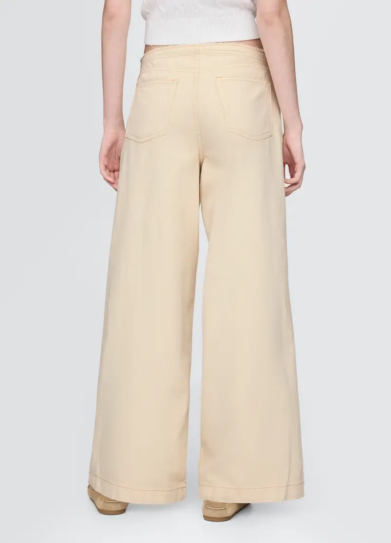 GAP, Pantaloni A Zampa Beige In Cotone E Lyocell, Donna, Beige, Taglia: 34 REGULAR miniatura 2