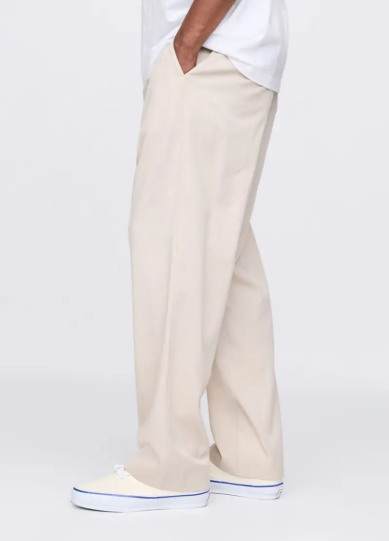 GAP, Pantaloni Beige A Gamba Larga In Lyocell E Cotone, Uomo, Beige, Taglia: XS miniatura 3