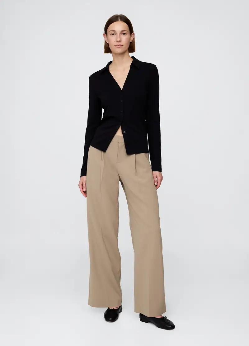 Pantaloni Beige In Tessuto Elasticizzato, Donna, Marrone
