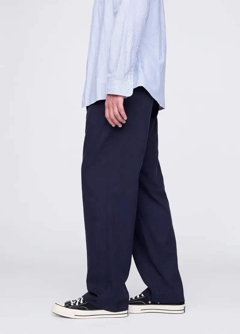 GAP, Pantaloni Blu A Gamba Larga In Lyocell E Cotone, Uomo, Blu, Taglia: XS miniatura 3