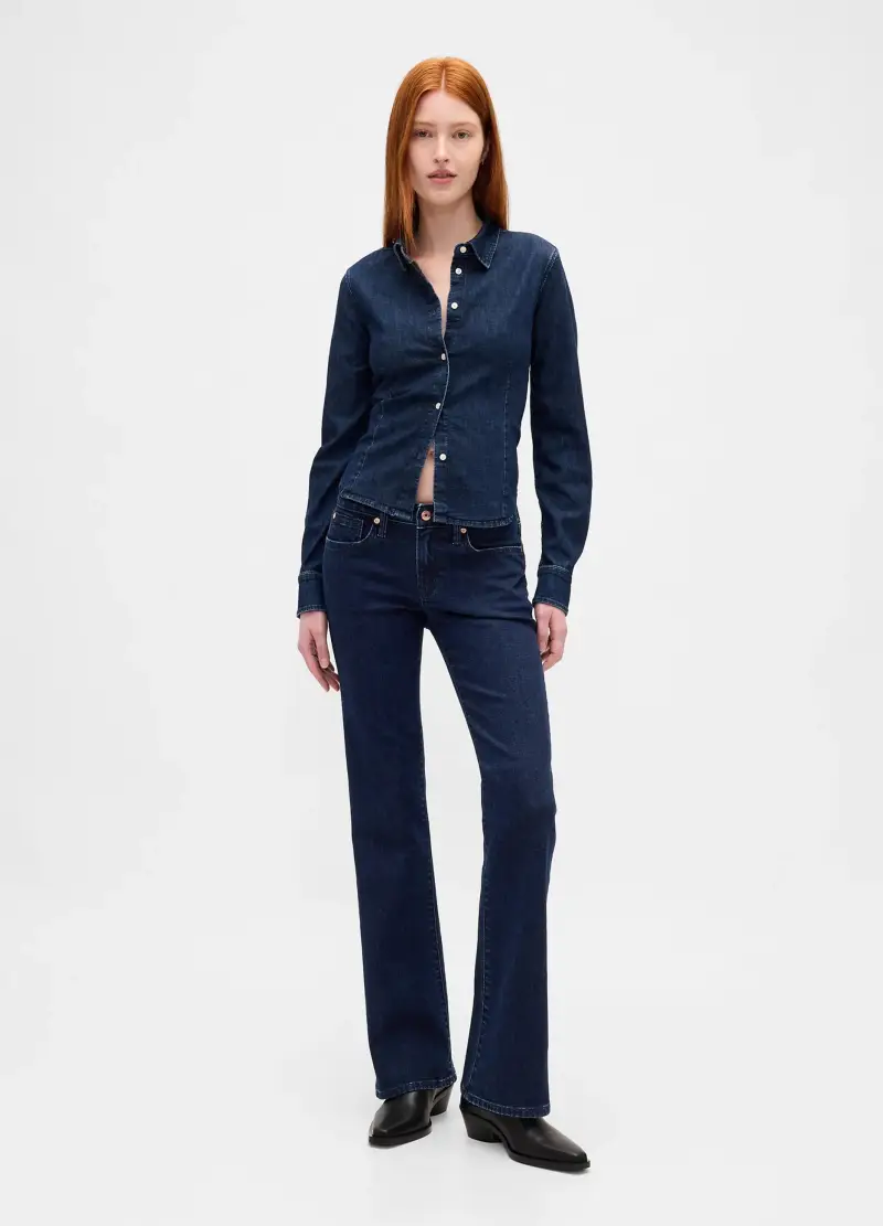 Pantaloni Denim Blu Elasticizzati, Donna, Blu