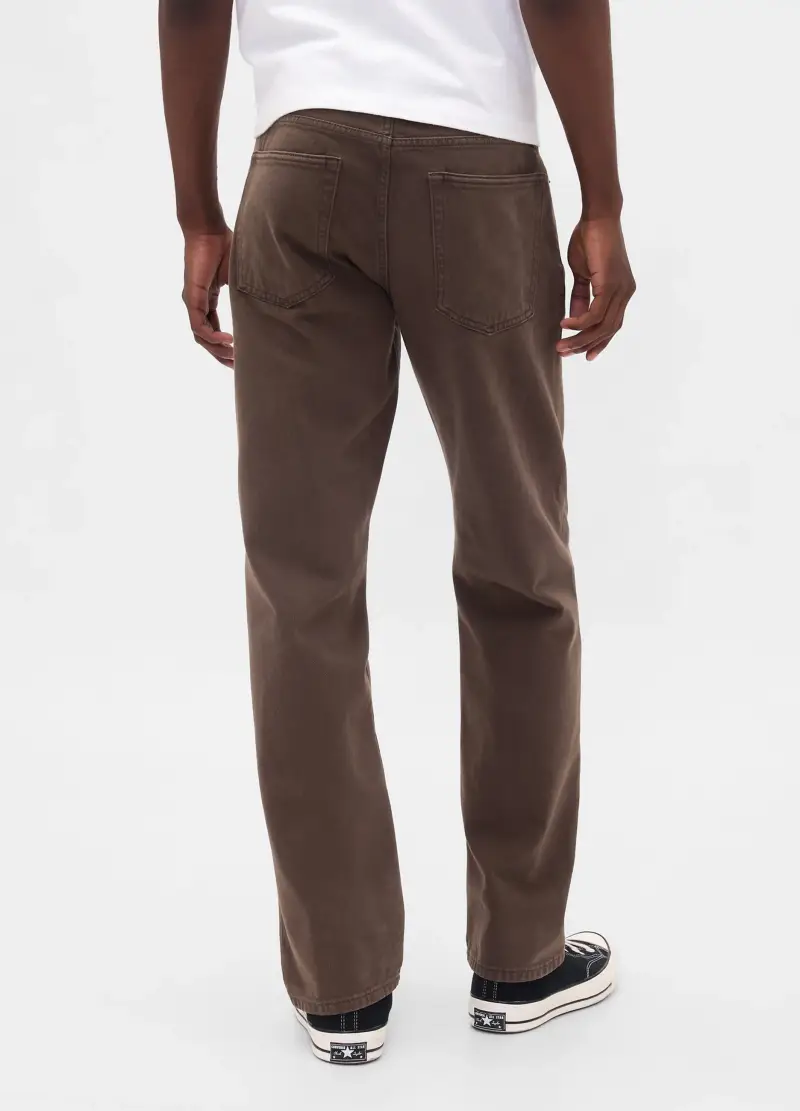 Pantaloni Dritti In Denim Marrone, Uomo, Marrone miniatura 3