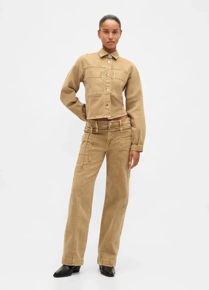 Gap Pantaloni Donna beige Slim Fit in Cotone Elasticizzato