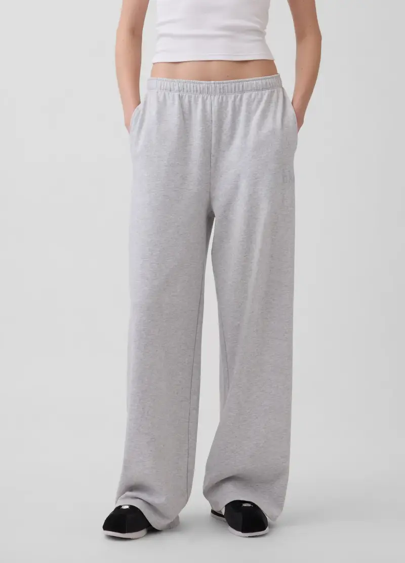 Pantaloni In Misto Cotone Grigi Regular Fit, Donna, Grigio miniatura 2