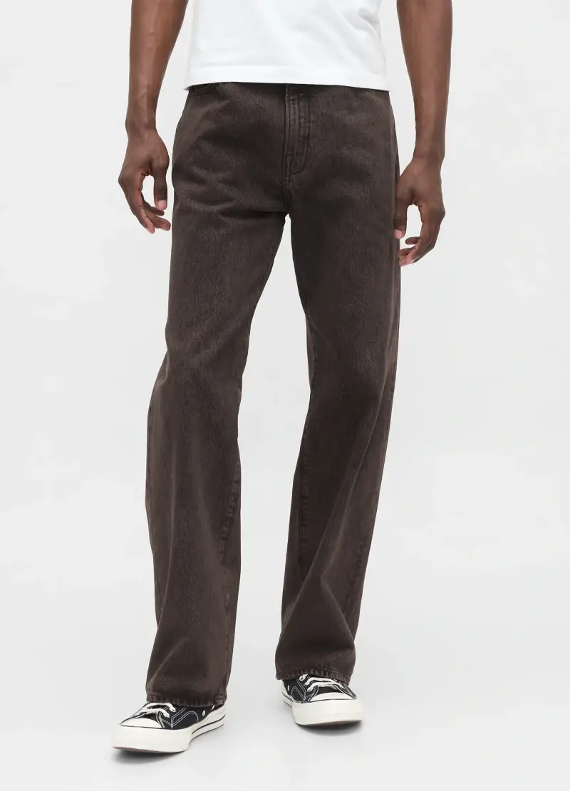 Gap Pantaloni Uomo Regular Fit Marroni in Cotone con Cinque Tasche miniatura 2