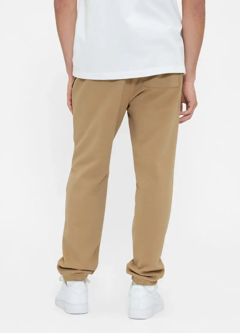 Pantaloni Jogger Beige In Misto Cotone E Poliestere, Uomo, Beige miniatura 3