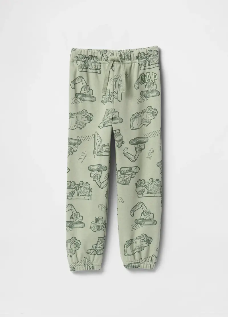 Pantaloni jogger con stampa, , Verde militare