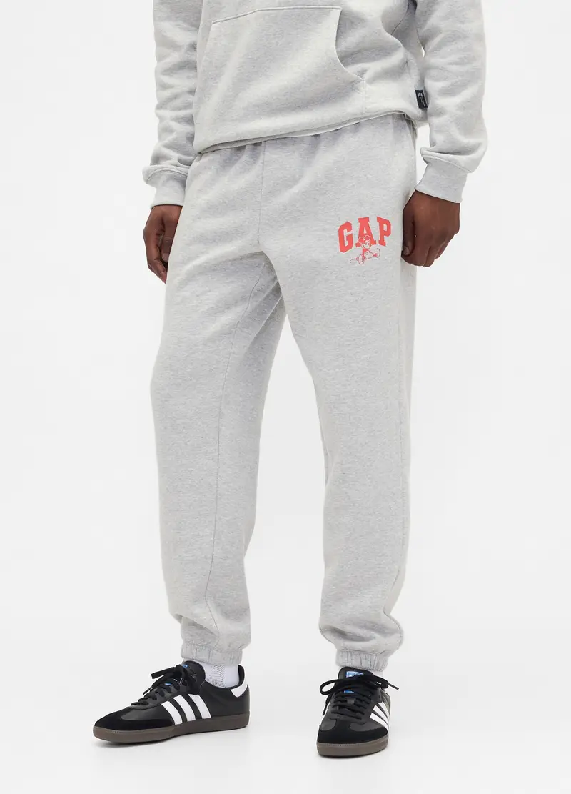 Pantaloni Jogger In Misto Tessuto, Uomo, Grigio miniatura 2