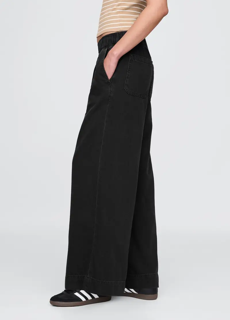 GAP, Pantaloni Larghi Neri Con Tasche, Donna, , Taglia: XS miniatura 3