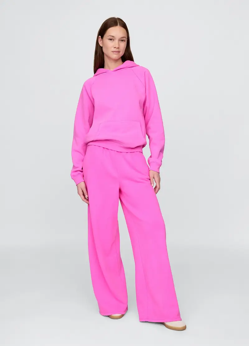Pantaloni Rosa Ampi Palazzo, Donna, Rosa
