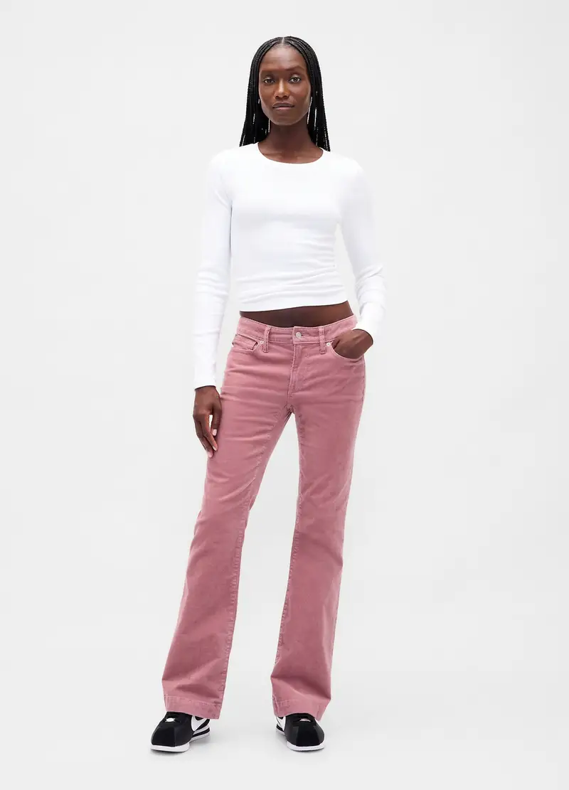 Pantaloni rosa elasticizzati regular, , Rosa