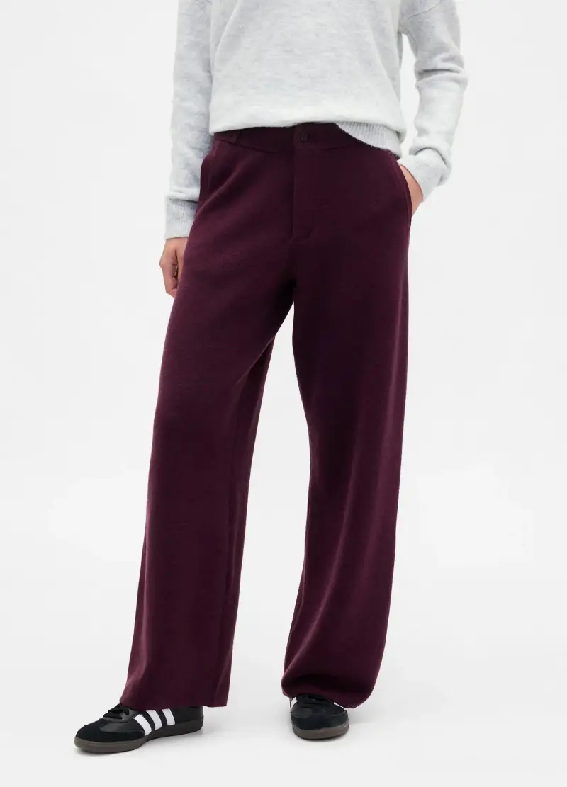 Pantaloni Viola Da Donna In Misto Cotone, Rosso miniatura 2