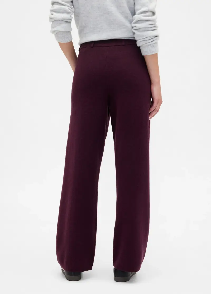 Pantaloni Viola Da Donna In Misto Cotone, Rosso miniatura 3
