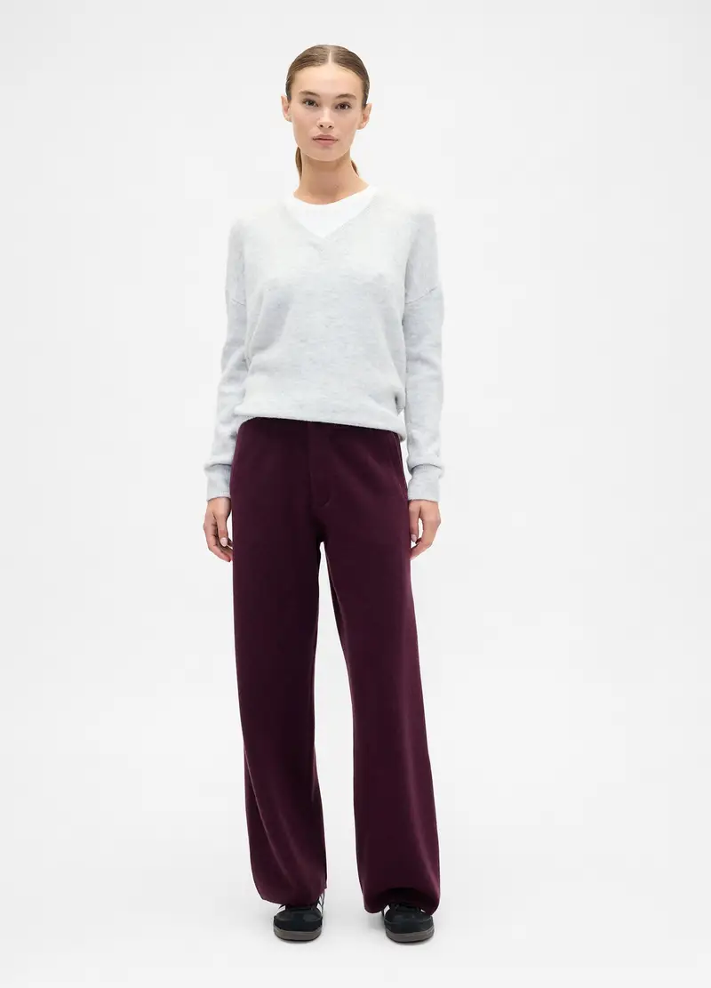 Pantaloni Viola Da Donna In Misto Cotone, Rosso