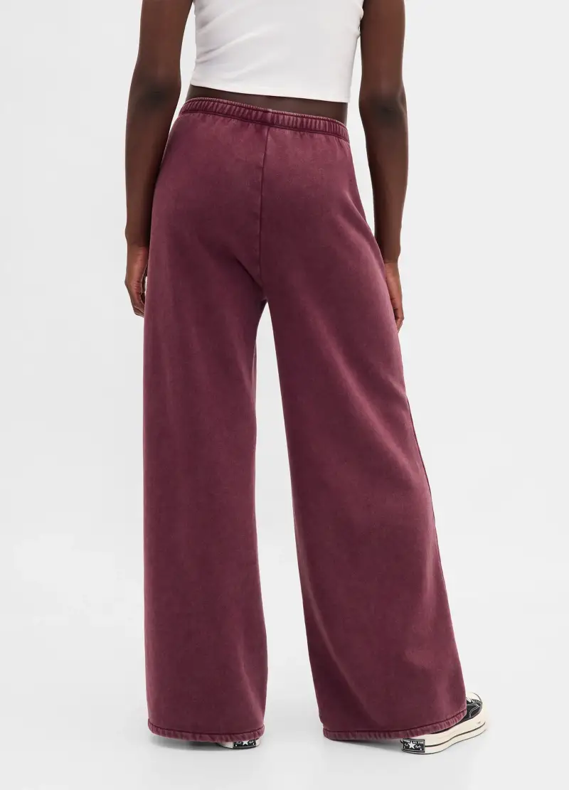 Pantaloni Viola In Misto Cotone E Poliestere, Donna, Rosso miniatura 3
