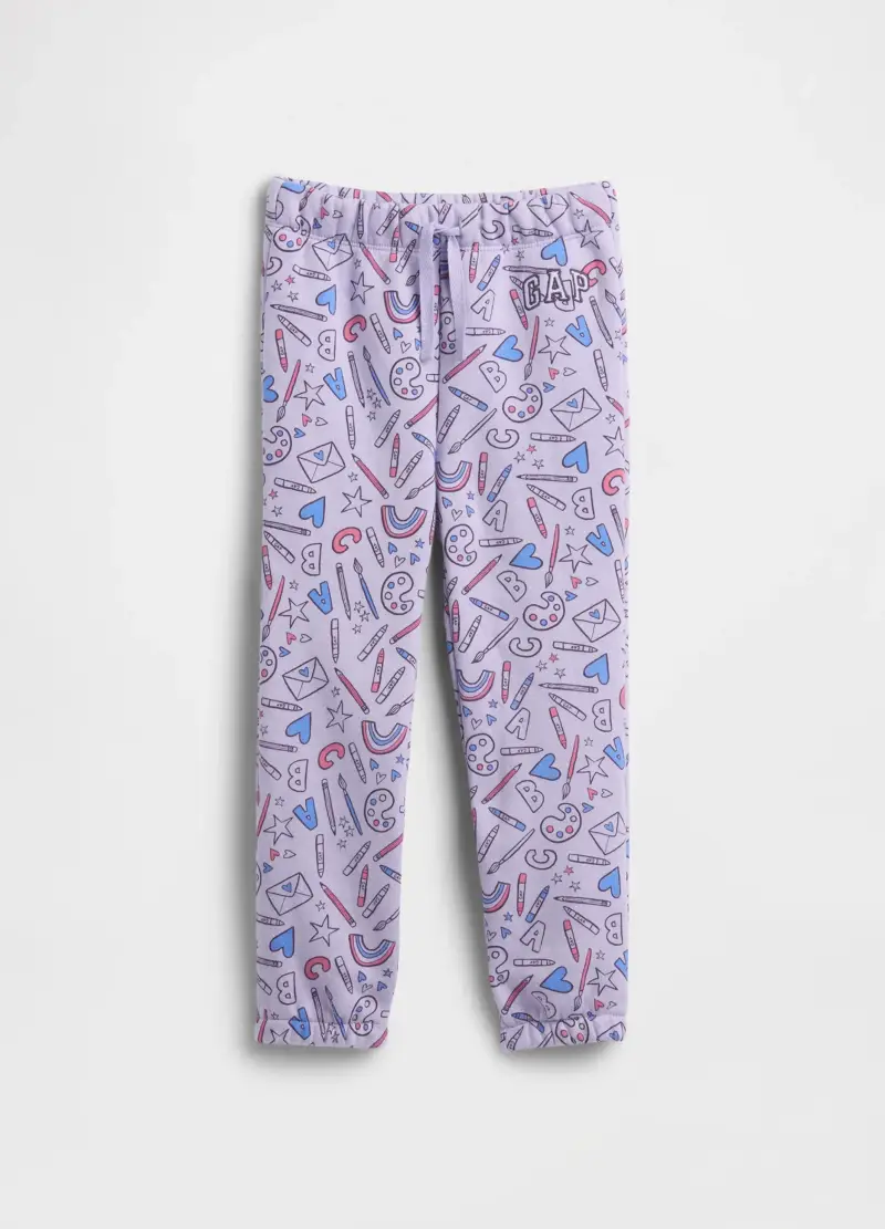 Pantaloni viola per bambina con stampa grafica, Bambina, Viola