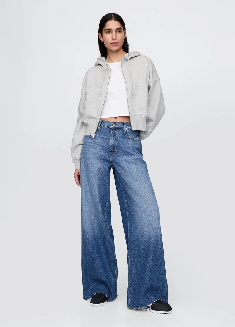 Pantaloni Wide Leg, Donna, Denim