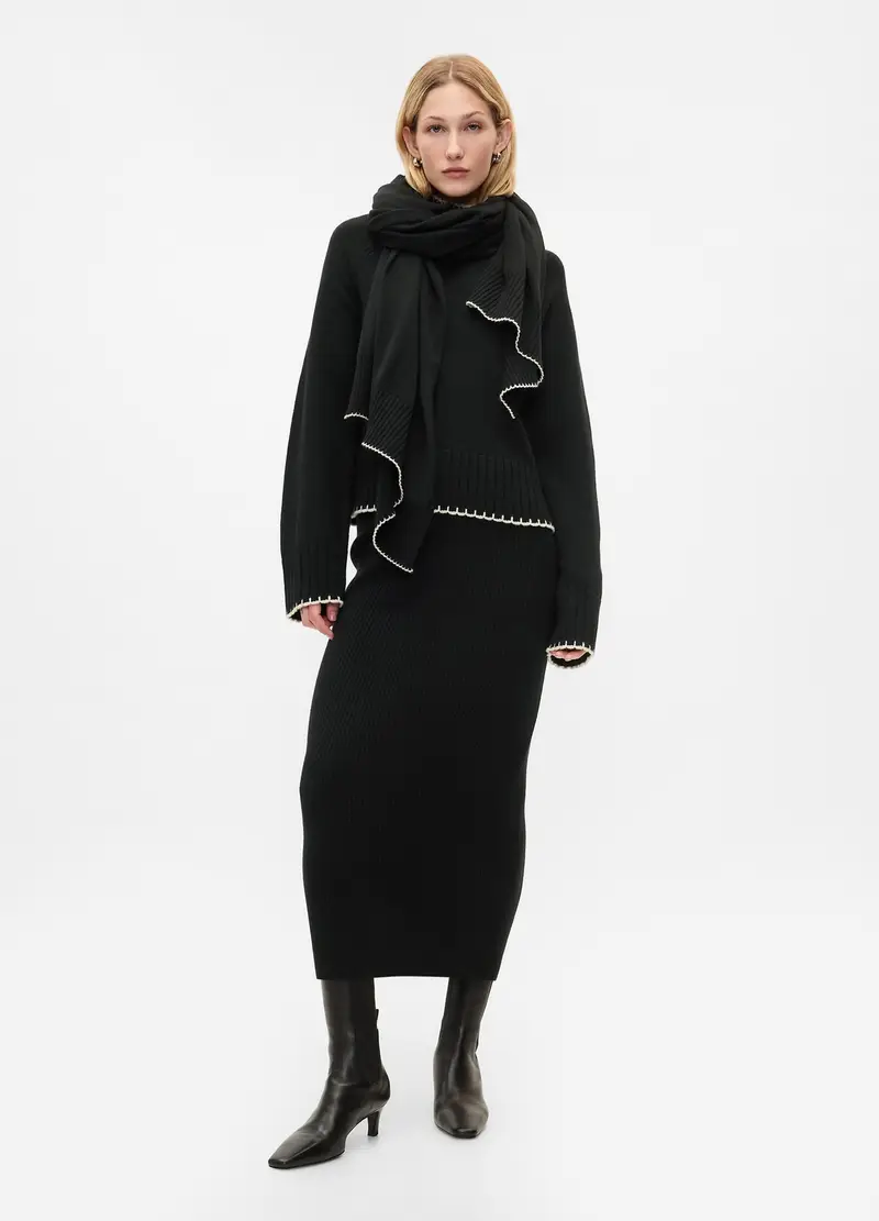 , Pullover Cashsoft A Collo Alto, Donna, Nero miniatura 2