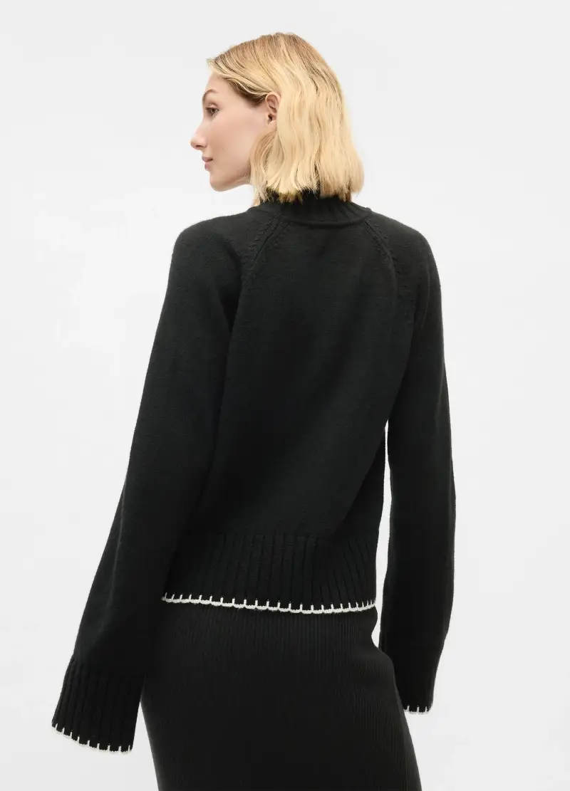 , Pullover Cashsoft A Collo Alto, Donna, Nero miniatura 3