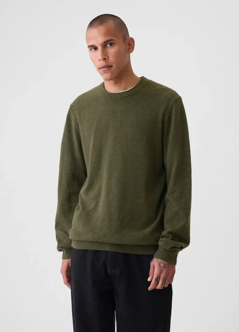 Pullover con scollo rotondo, , Verde foglia