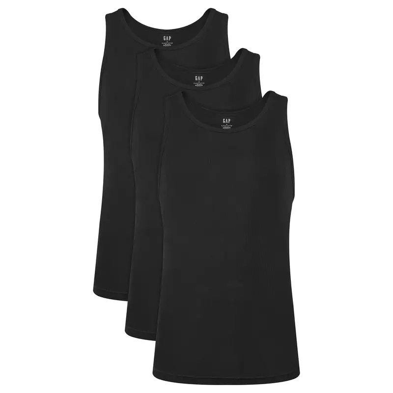 Set di 3 tank top 483958-01 Nero Regular Fit