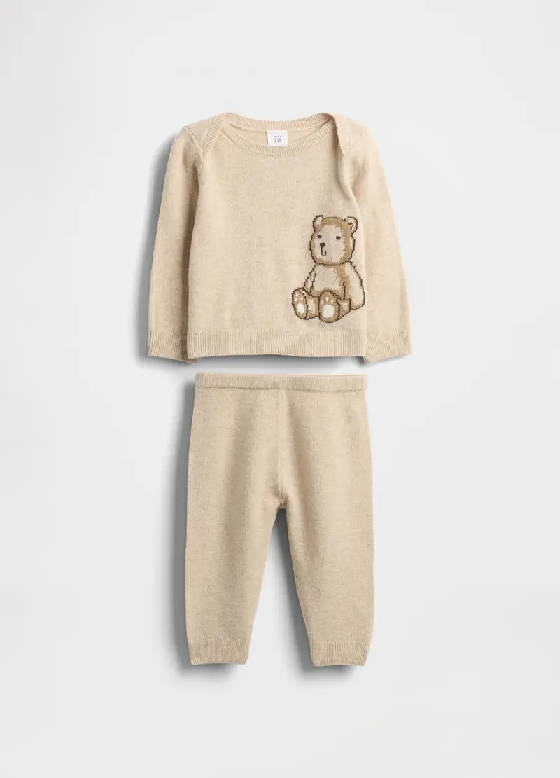 Set in misto cotone, Beige