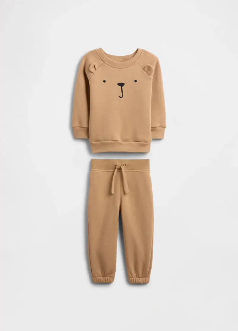 Set marrone in misto cotone, Beige