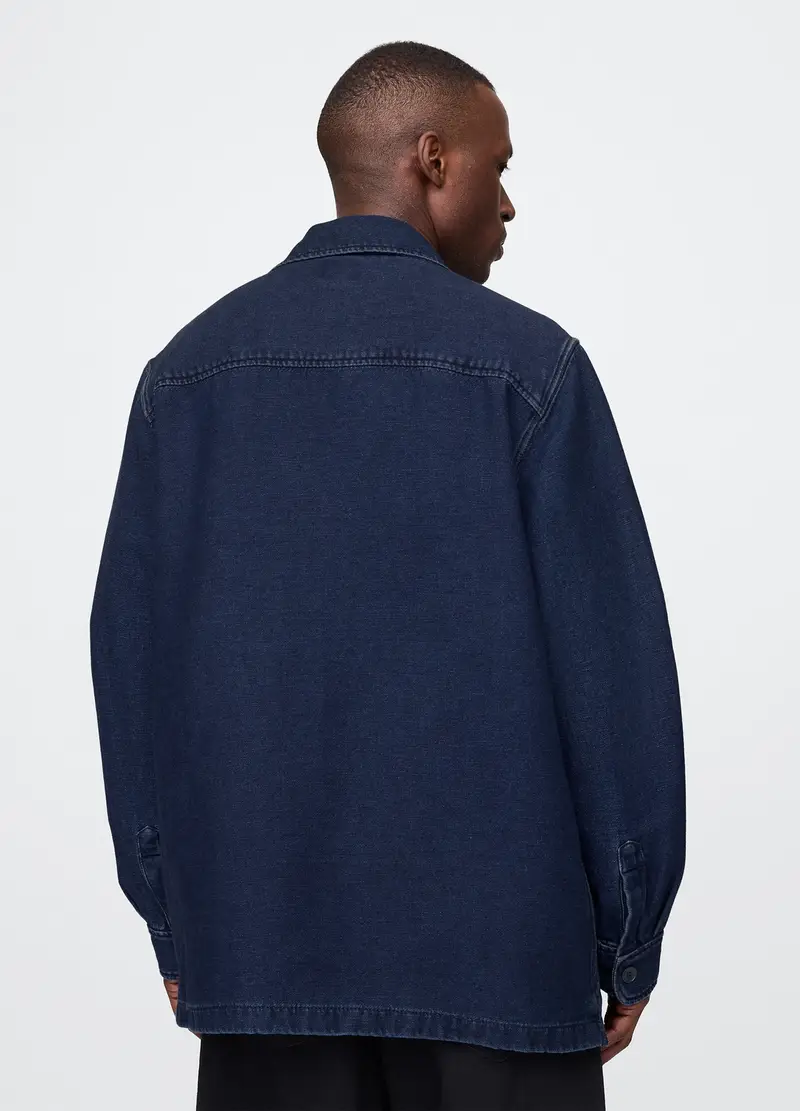 , Shacket Oversize In Denim, Uomo, Denim miniatura 2