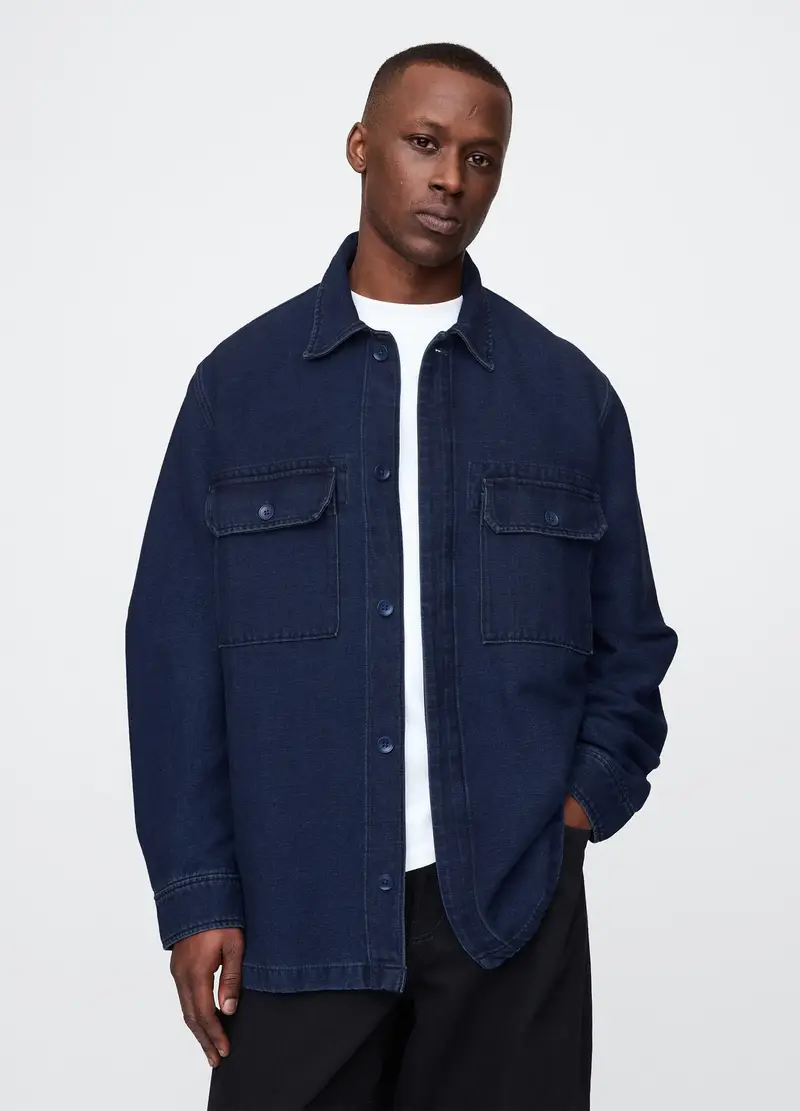 Shacket Oversize In Denim, Uomo, Denim