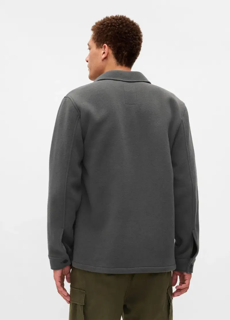 Shacket Utility In Misto Lana, Uomo, Grigio miniatura 3