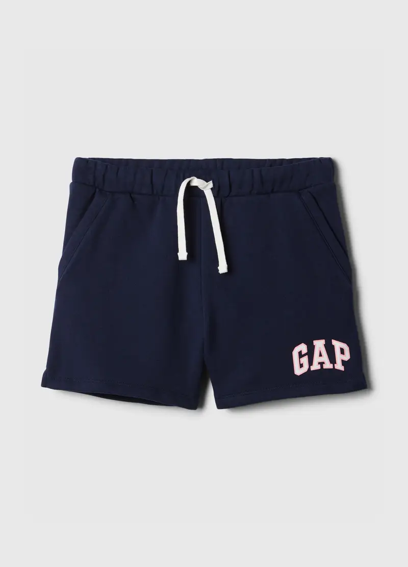 GAP - Shorts in French Terry stampa logo, Bambina, Blu scuro, Taglia XS/99-114