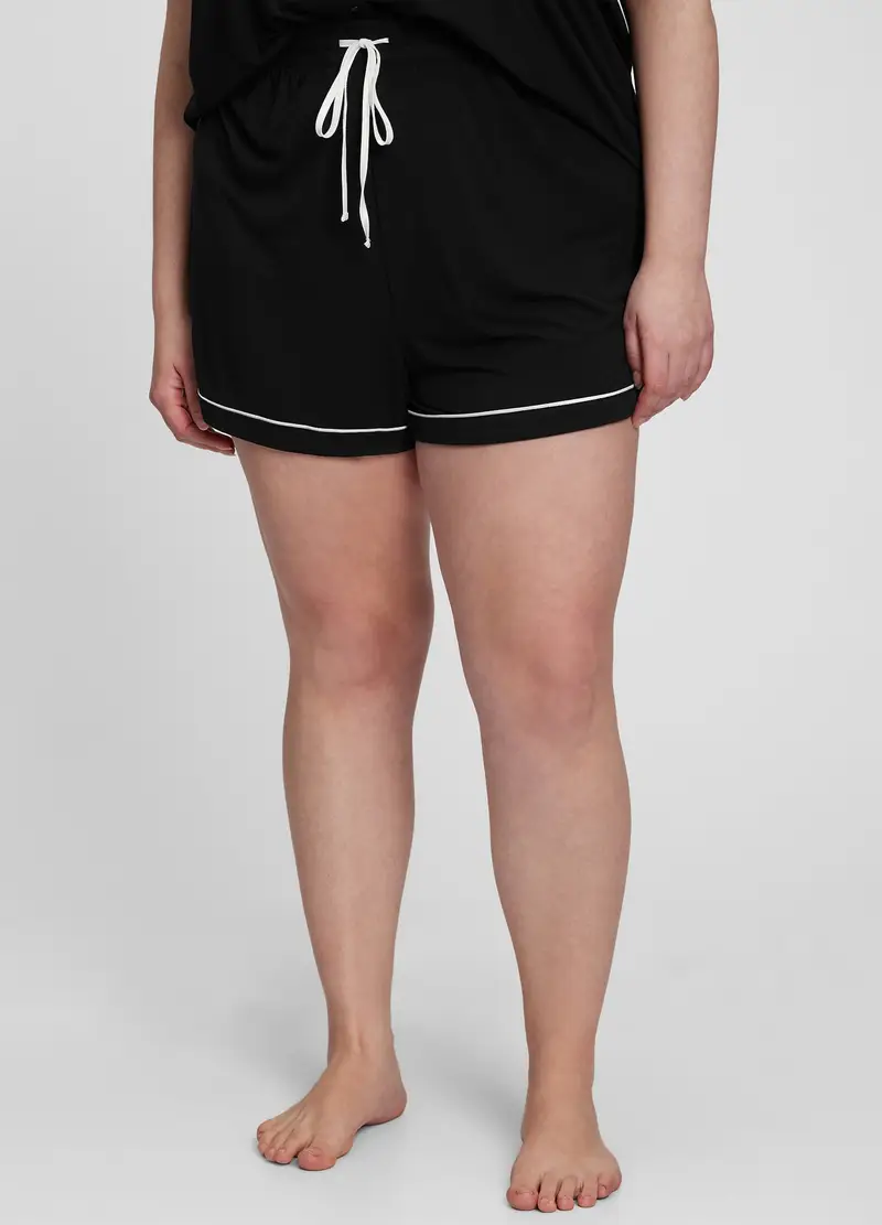 GAP, Shorts Pigiama Con Piping A Contrasto, Donna, Nero, Taglia: XS miniatura 3