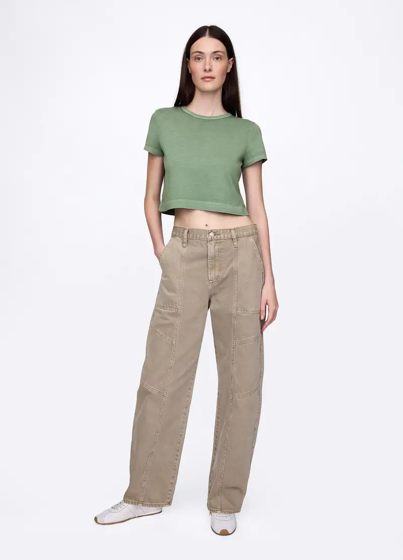 T-shirt Cropped, Donna, Verde miniatura 2